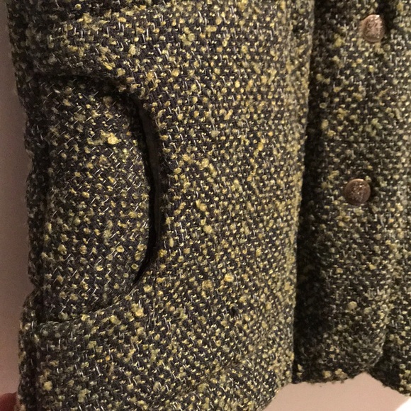 Buckle Faux Fur Hooded Tweed Vest NWT - Picture 2 of 8